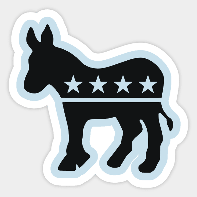 Democrat Donkey Black Sticker by mplusshift2